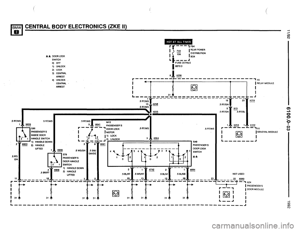 BMW 850i 1992 E31 Electrical Troubleshooting Manual 