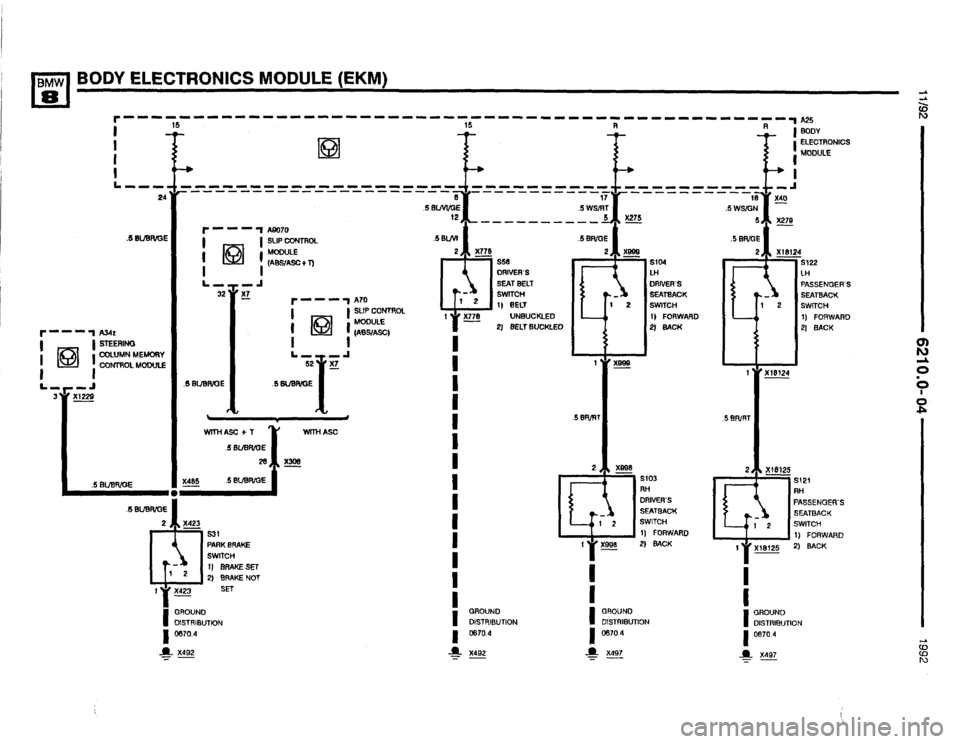 BMW 850i 1992 E31 Electrical Troubleshooting Manual 