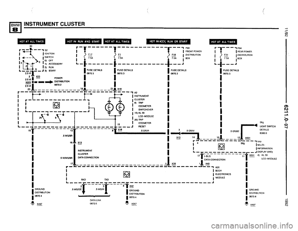 BMW 850i 1992 E31 Electrical Troubleshooting Manual 