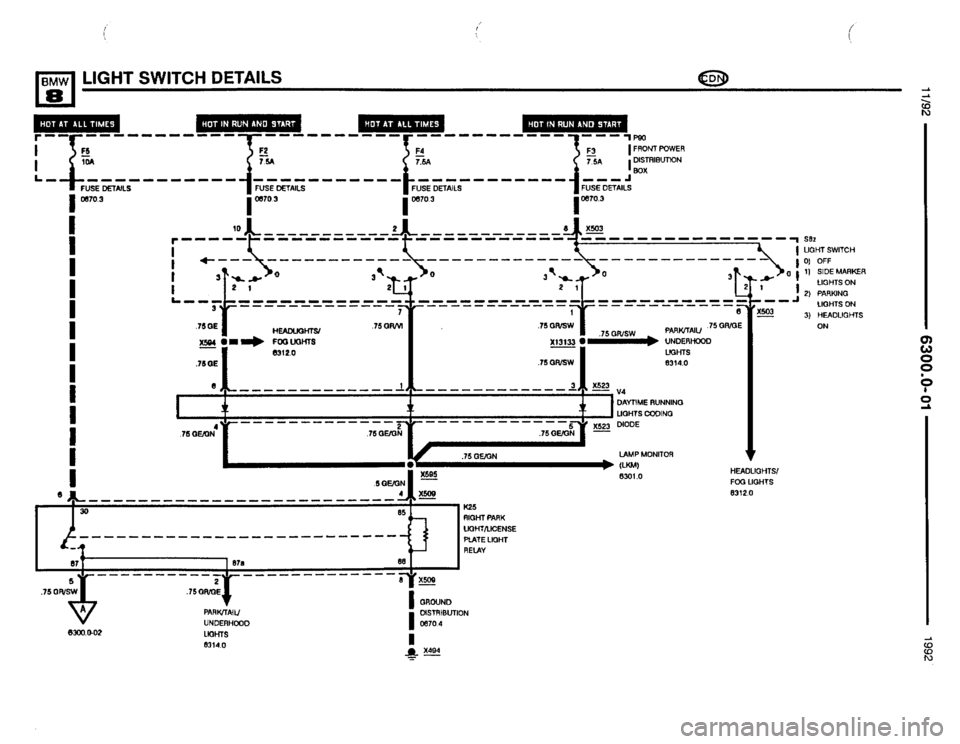 BMW 850i 1992 E31 Electrical Troubleshooting Manual 