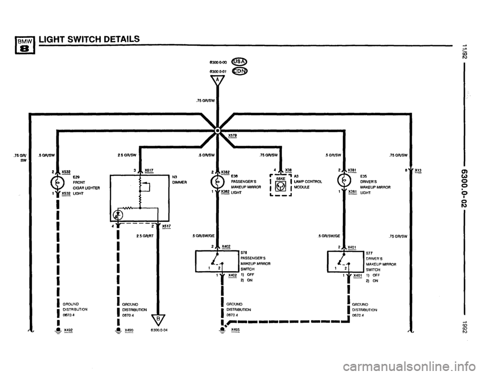 BMW 850i 1992 E31 Electrical Troubleshooting Manual 