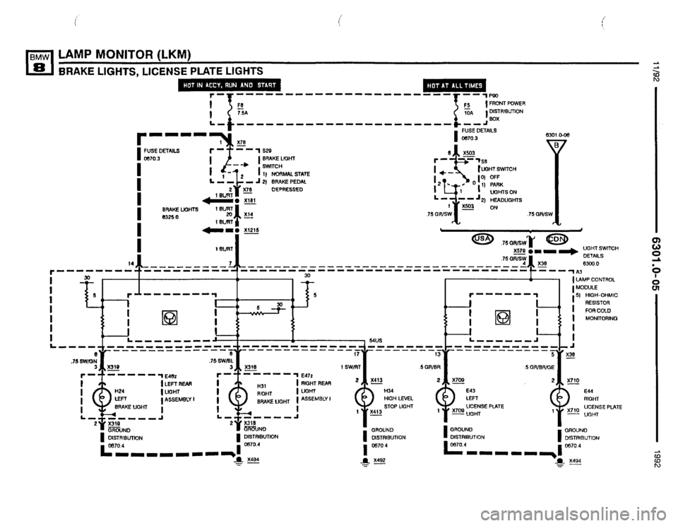 BMW 850i 1992 E31 Electrical Troubleshooting Manual 