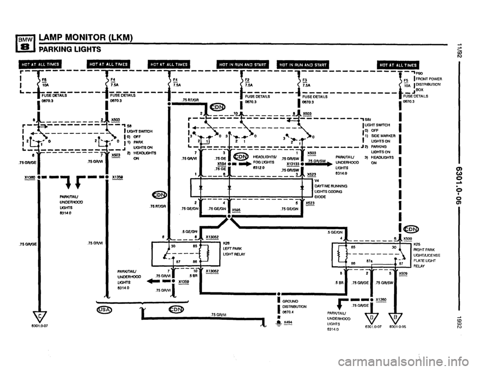 BMW 850i 1992 E31 Electrical Troubleshooting Manual 