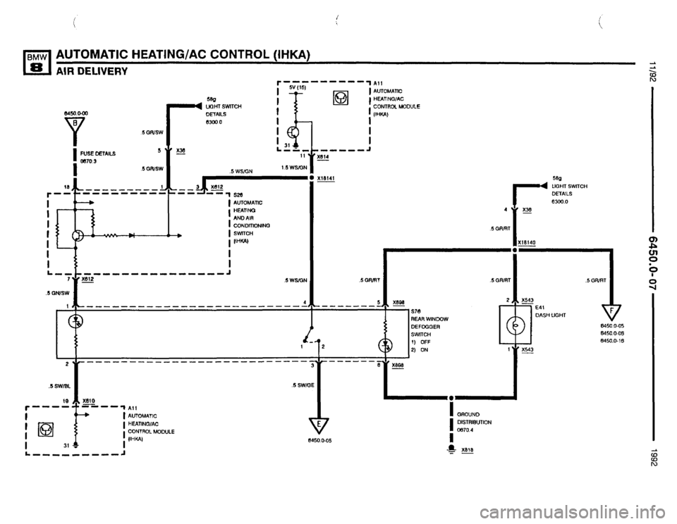 BMW 850i 1992 E31 Electrical Troubleshooting Manual 