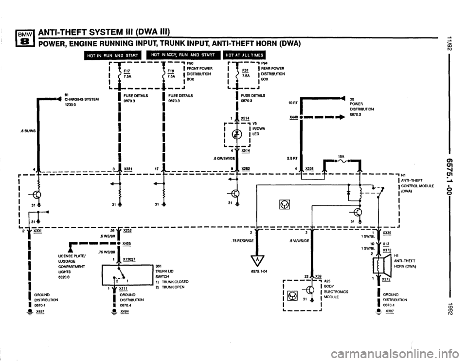 BMW 850i 1992 E31 Electrical Troubleshooting Manual 
