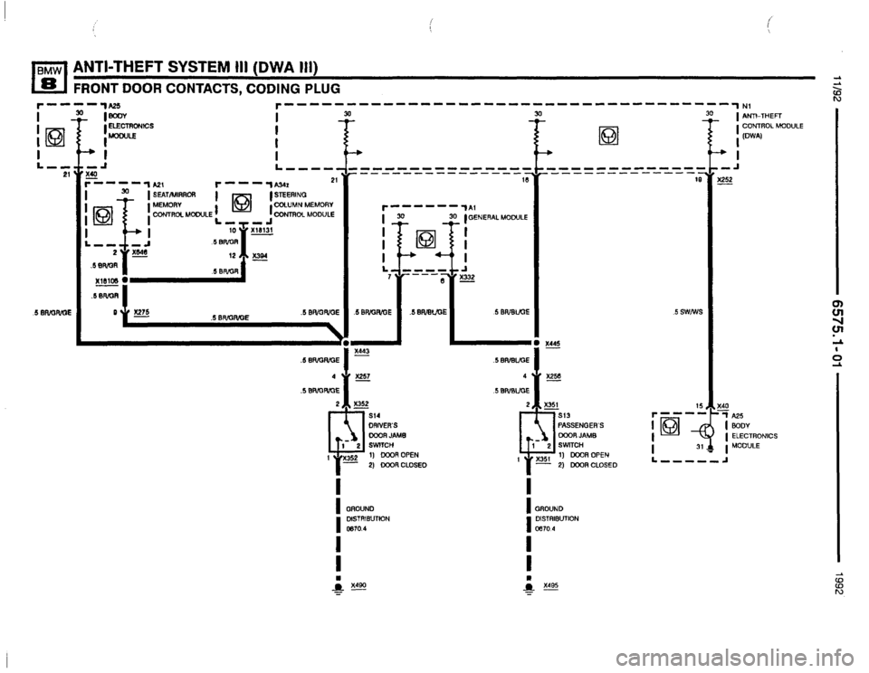 BMW 850i 1992 E31 Electrical Troubleshooting Manual 