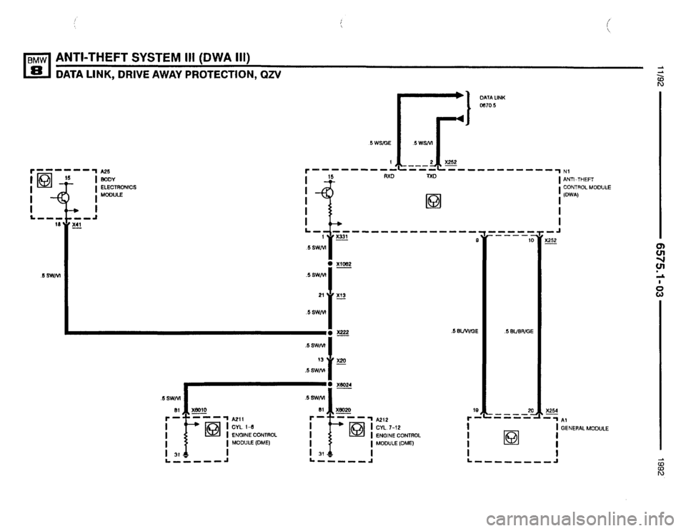 BMW 850i 1992 E31 Electrical Troubleshooting Manual 