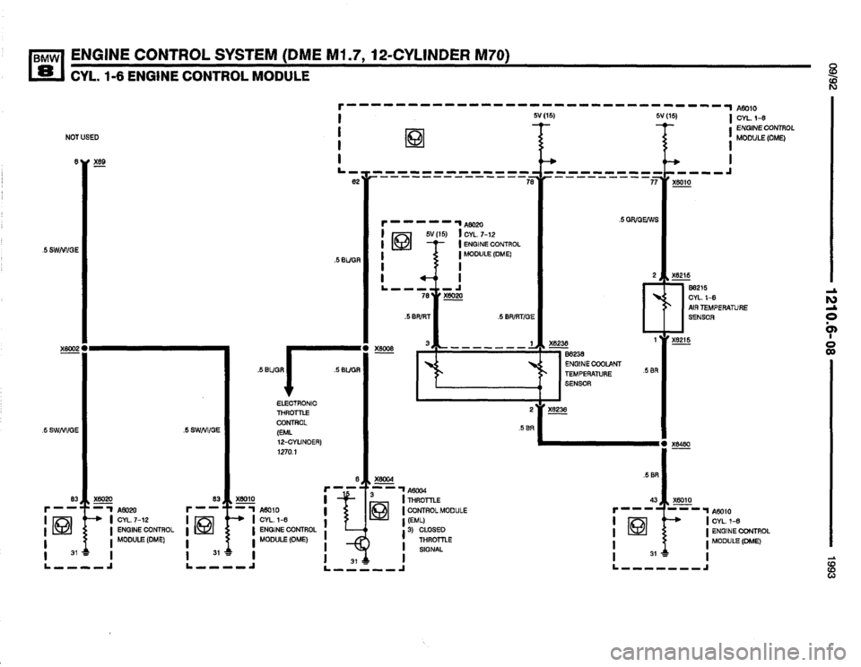 BMW 850i 1993 E31 Electrical Troubleshooting Manual 