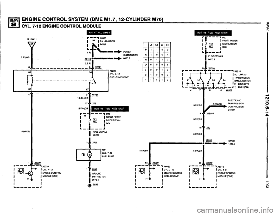 BMW 850i 1993 E31 Electrical Troubleshooting Manual 
