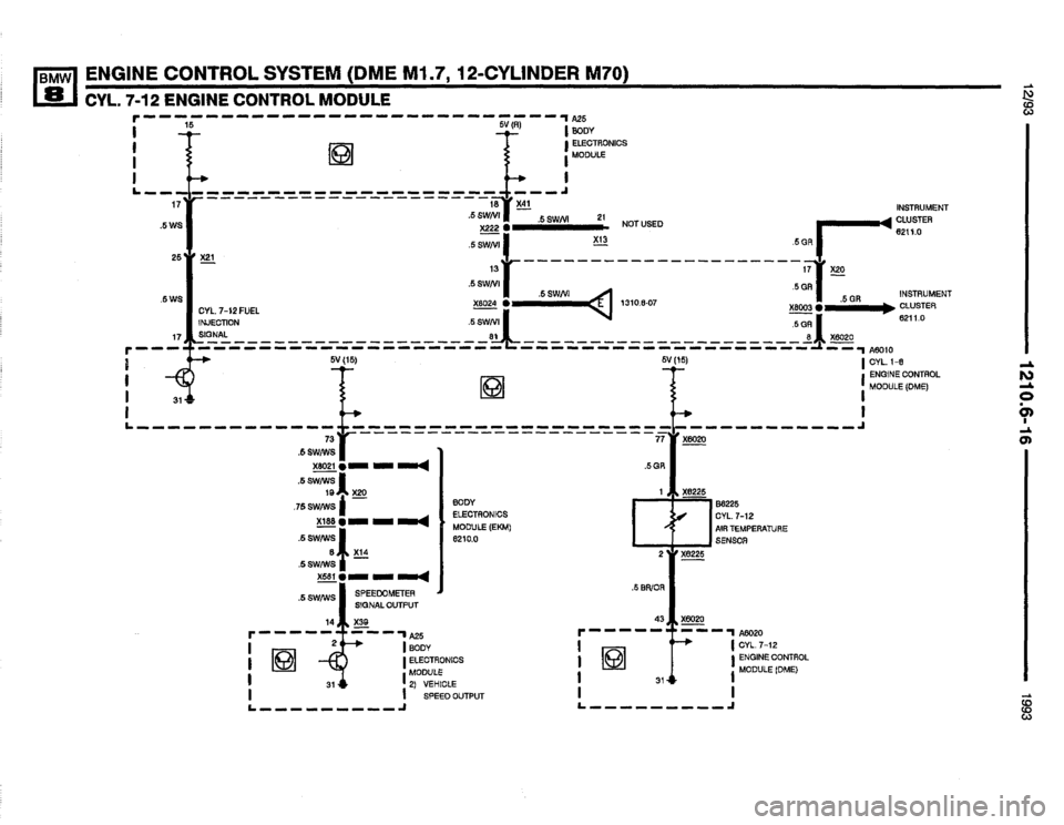 BMW 850i 1993 E31 Electrical Troubleshooting Manual 