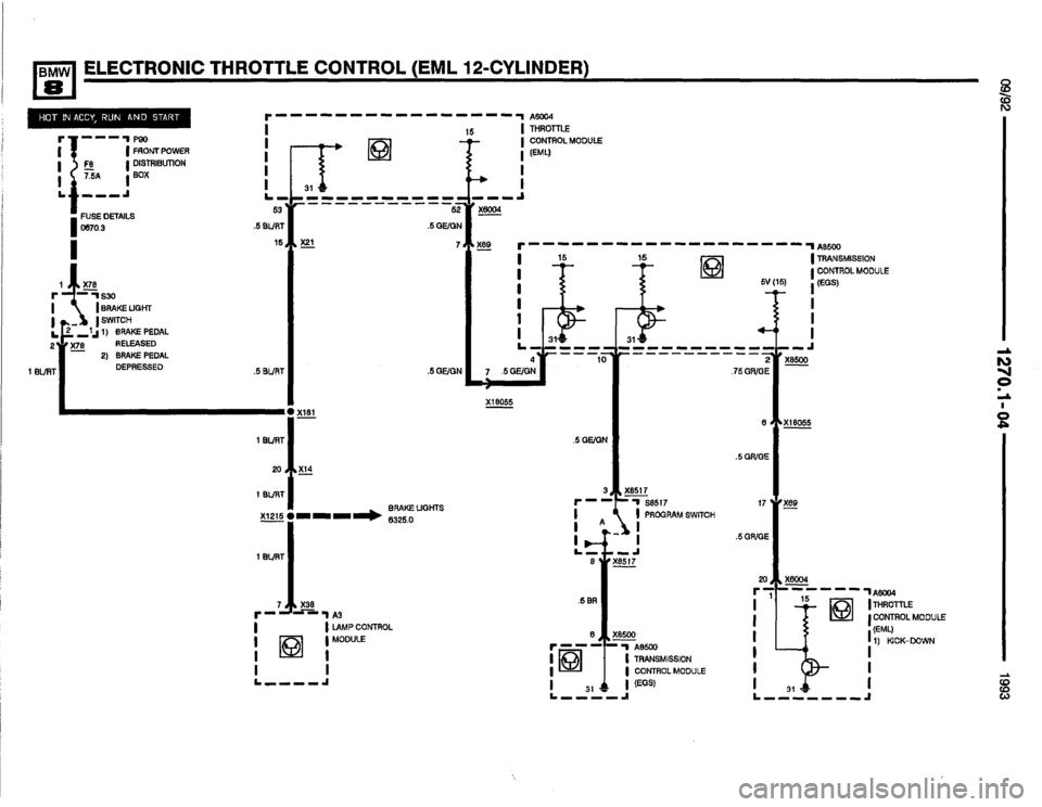 BMW 850i 1993 E31 Electrical Troubleshooting Manual 