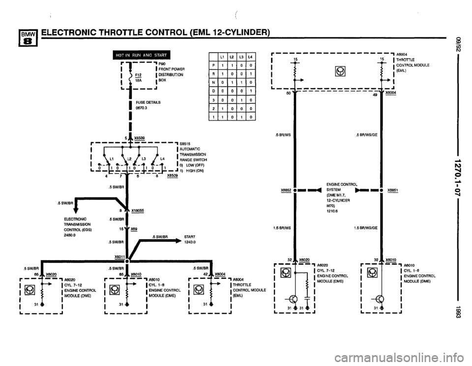 BMW 850i 1993 E31 Electrical Troubleshooting Manual 