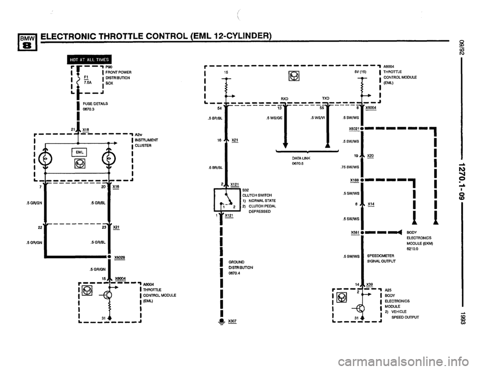 BMW 850i 1993 E31 Electrical Troubleshooting Manual 