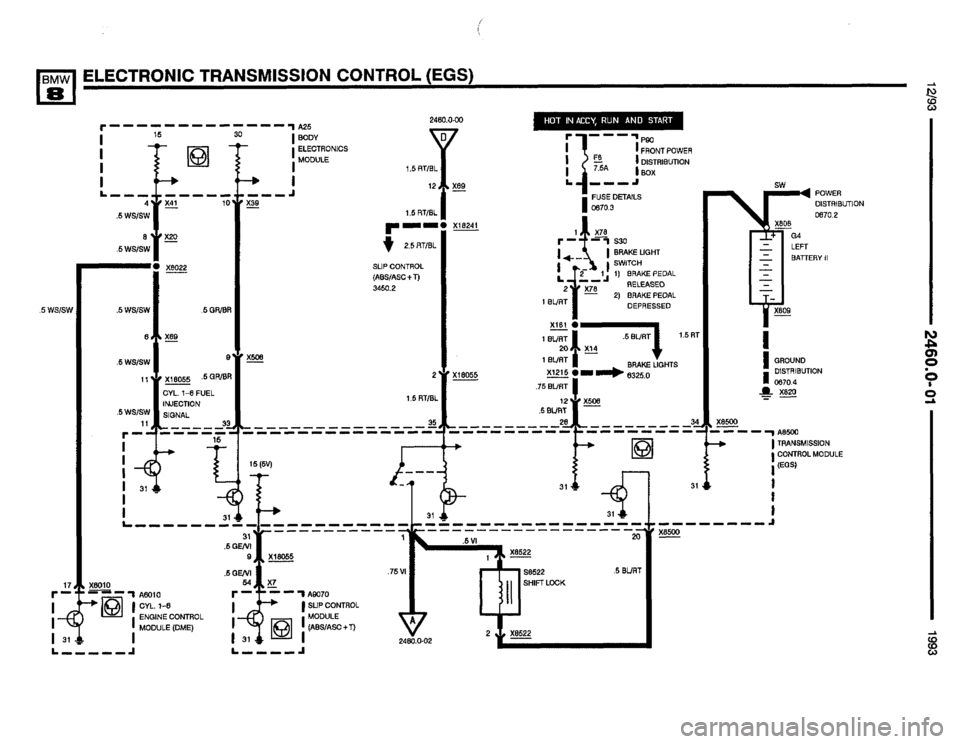 BMW 850i 1993 E31 Electrical Troubleshooting Manual 