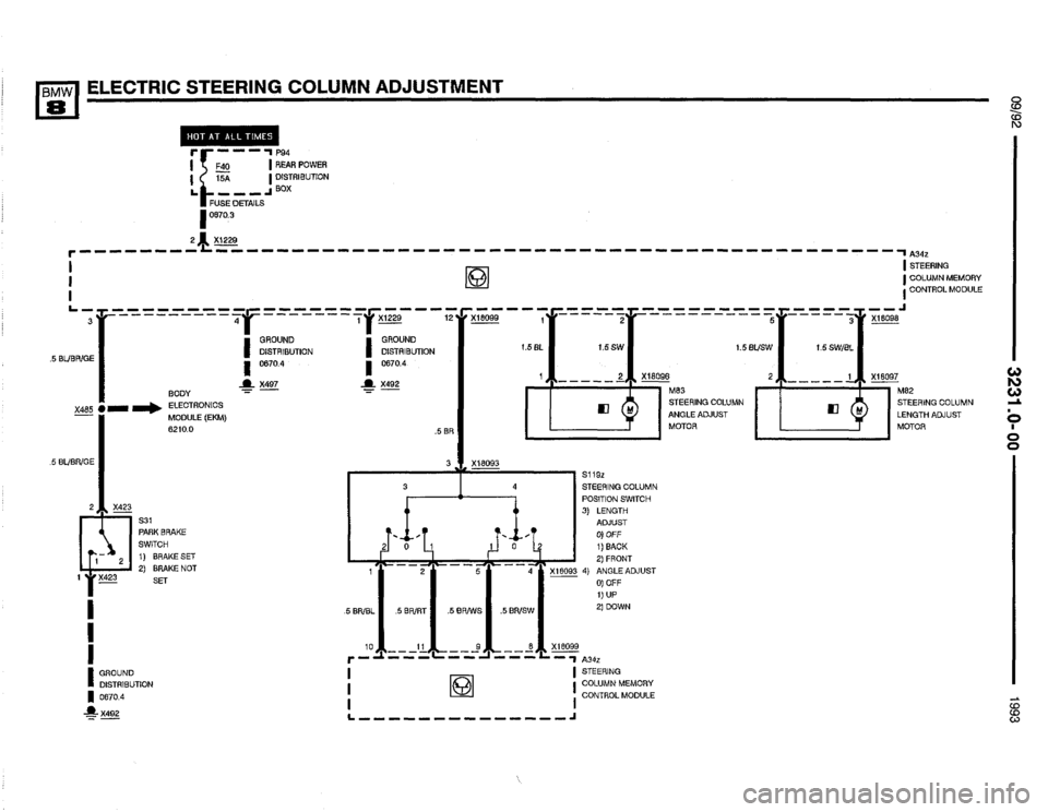 BMW 850i 1993 E31 Electrical Troubleshooting Manual 