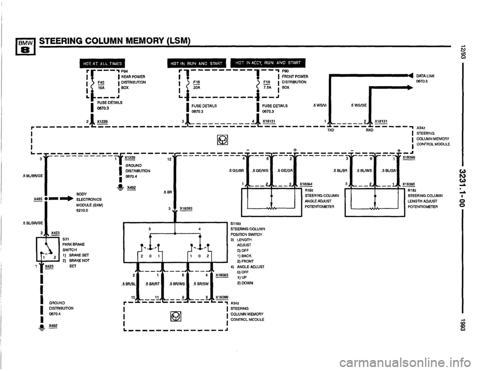 BMW 850i 1993 E31 Electrical Troubleshooting Manual 