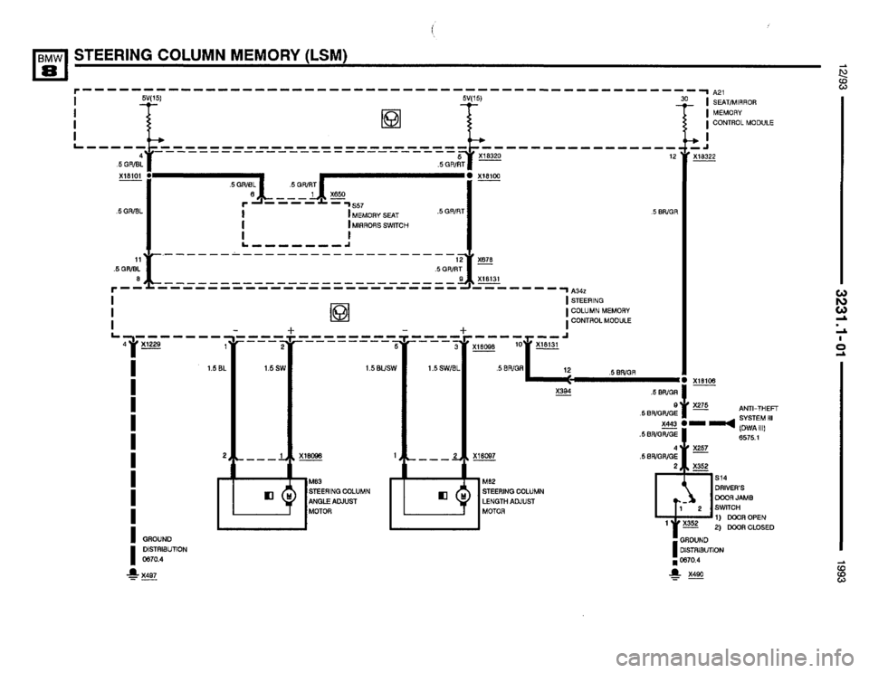 BMW 850i 1993 E31 Electrical Troubleshooting Manual 