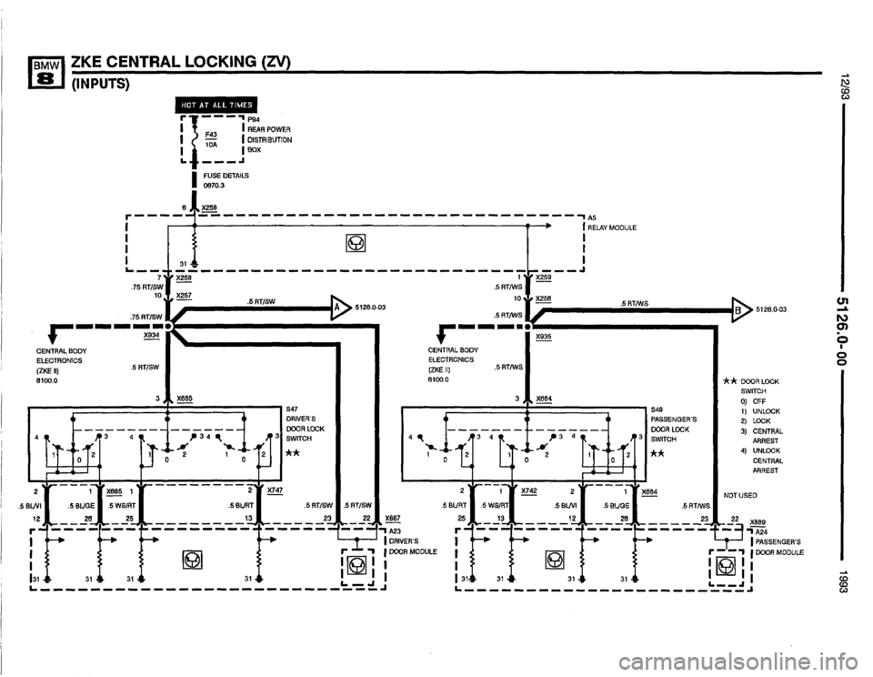BMW 850i 1993 E31 Electrical Troubleshooting Manual 