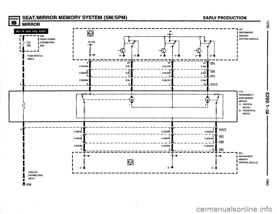 BMW 850i 1993 E31 Electrical Troubleshooting Manual 