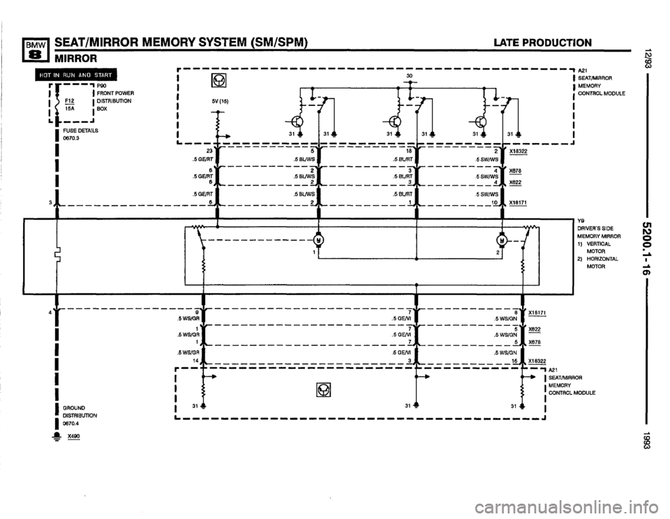 BMW 850i 1993 E31 Electrical Troubleshooting Manual 