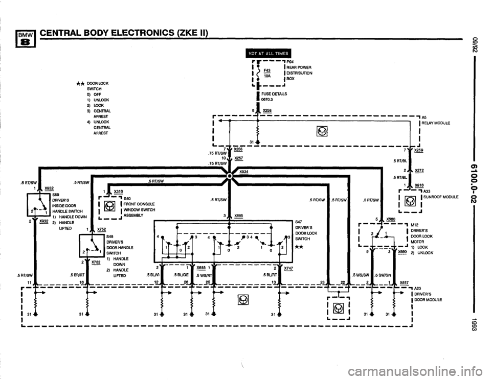BMW 850i 1993 E31 Electrical Troubleshooting Manual 