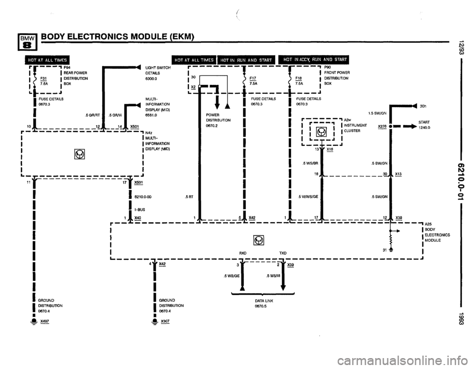BMW 850i 1993 E31 Electrical Troubleshooting Manual 