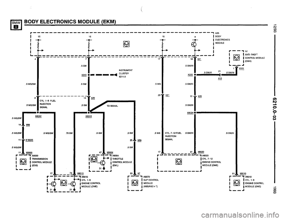 BMW 850i 1993 E31 Electrical Troubleshooting Manual 