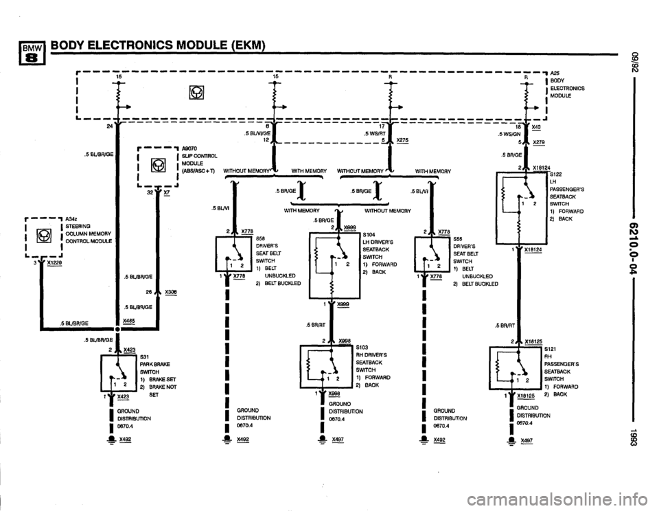 BMW 850i 1993 E31 Electrical Troubleshooting Manual 