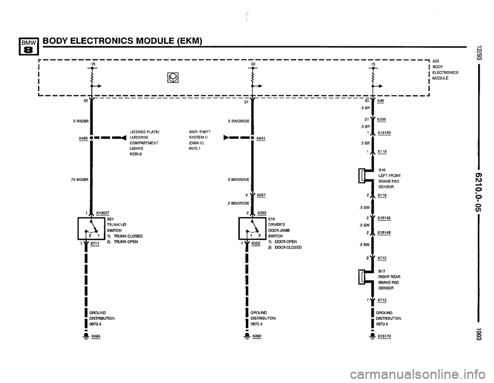 BMW 850i 1993 E31 Electrical Troubleshooting Manual 