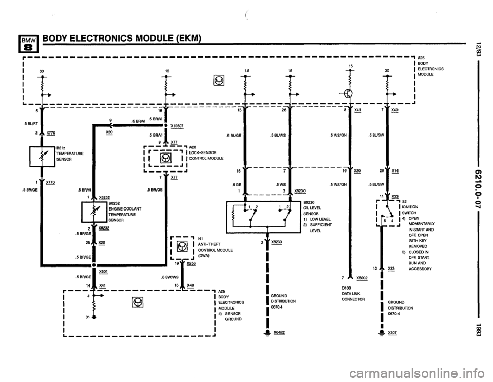 BMW 850i 1993 E31 Electrical Troubleshooting Manual 