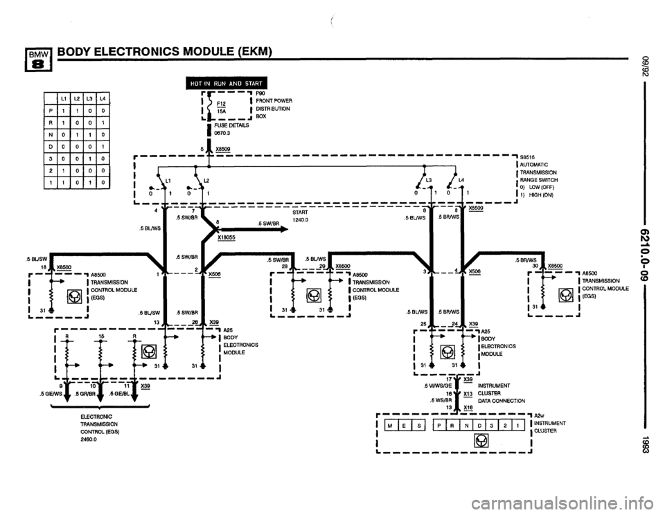 BMW 850i 1993 E31 Electrical Troubleshooting Manual 
