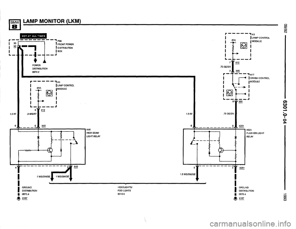BMW 850i 1993 E31 Electrical Troubleshooting Manual 
