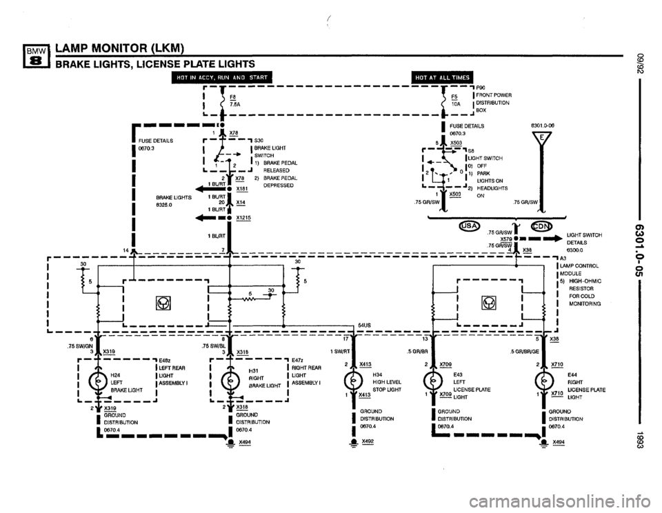 BMW 850i 1993 E31 Electrical Troubleshooting Manual 