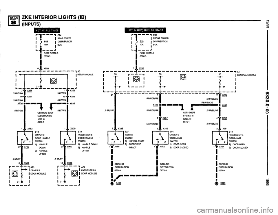 BMW 850i 1993 E31 Electrical Troubleshooting Manual 
