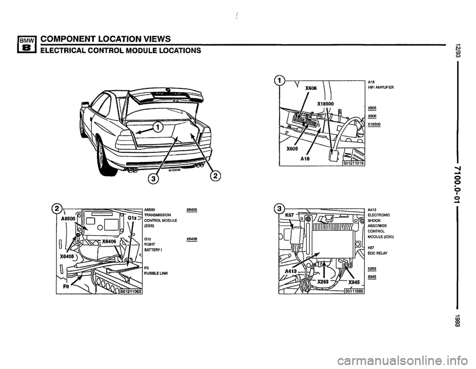 BMW 850i 1993 E31 Electrical Troubleshooting Manual 