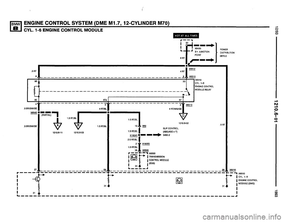 BMW 850i 1993 E31 Electrical Troubleshooting Manual 