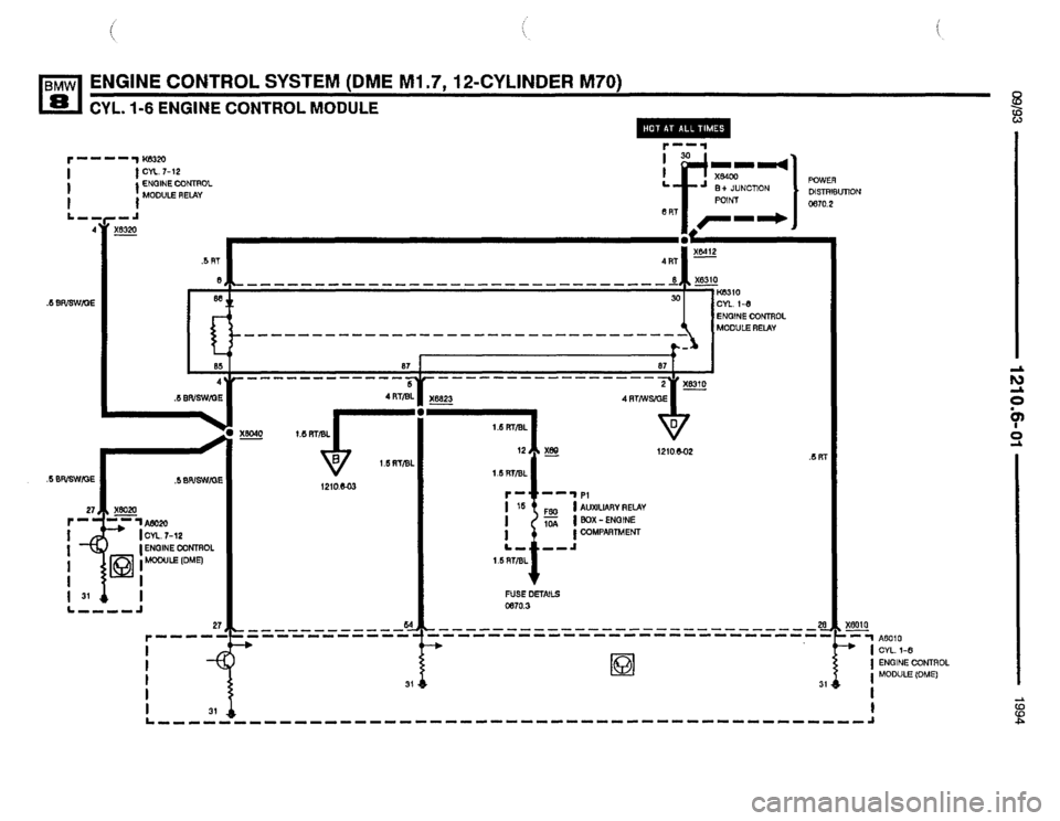 BMW 850csi 1994 E31 Electrical Troubleshooting Manual 