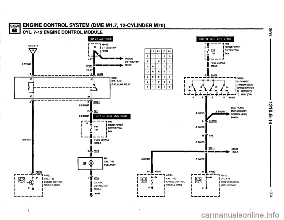 BMW 850csi 1994 E31 Electrical Troubleshooting Manual 