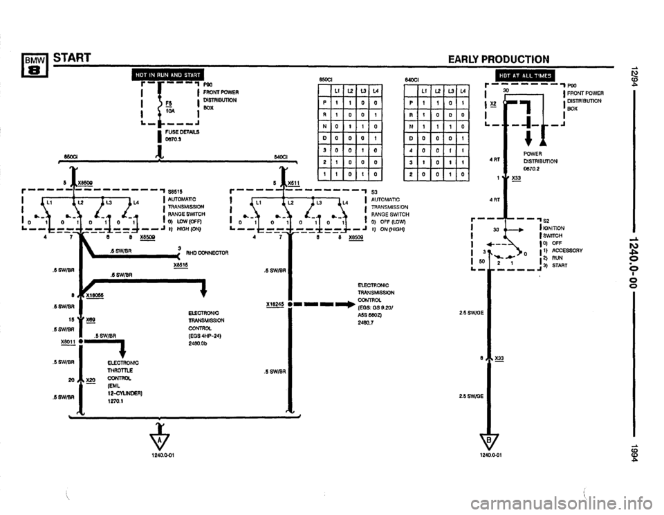 BMW 850csi 1994 E31 Electrical Troubleshooting Manual 