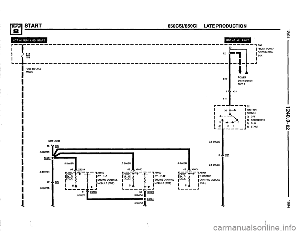 BMW 850csi 1994 E31 Electrical Troubleshooting Manual 