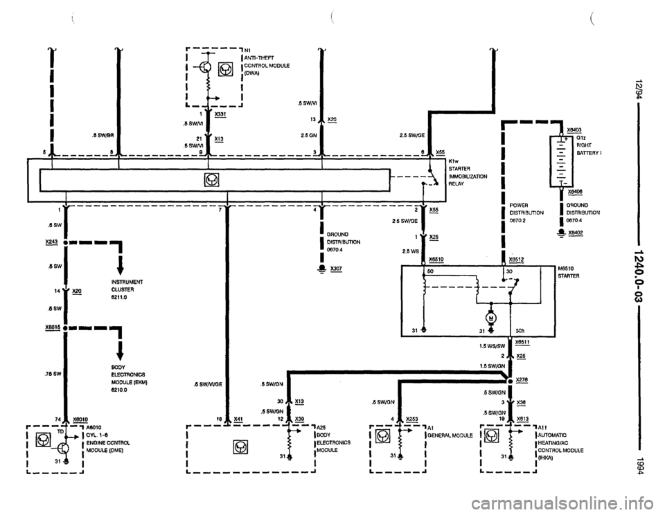 BMW 850csi 1994 E31 Electrical Troubleshooting Manual 