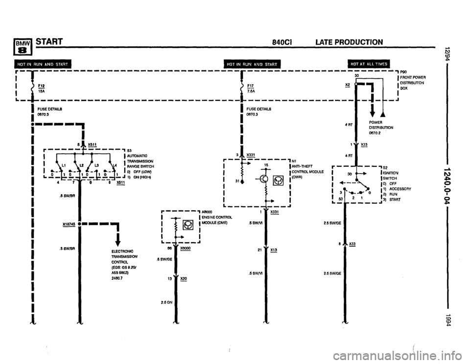 BMW 850csi 1994 E31 Electrical Troubleshooting Manual 