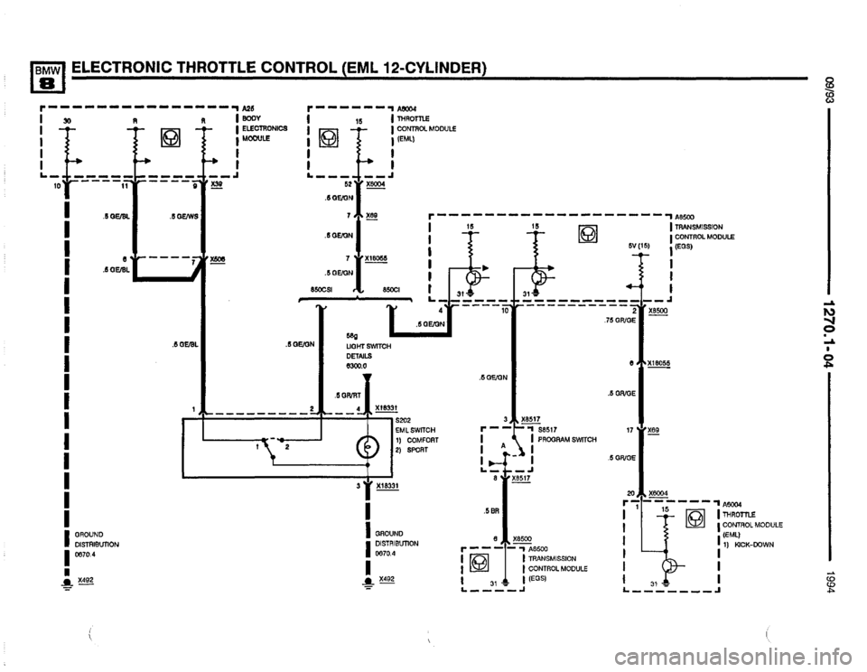 BMW 850csi 1994 E31 Electrical Troubleshooting Manual 