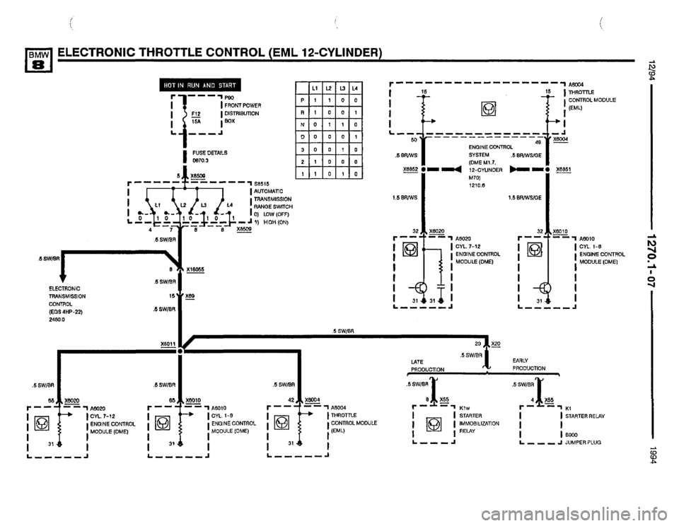 BMW 850csi 1994 E31 Electrical Troubleshooting Manual 
