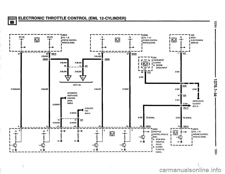BMW 850csi 1994 E31 Electrical Troubleshooting Manual 