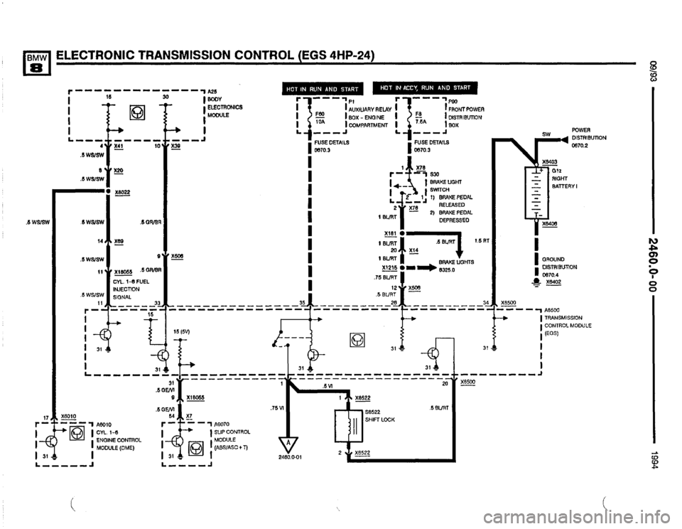 BMW 850csi 1994 E31 Electrical Troubleshooting Manual 