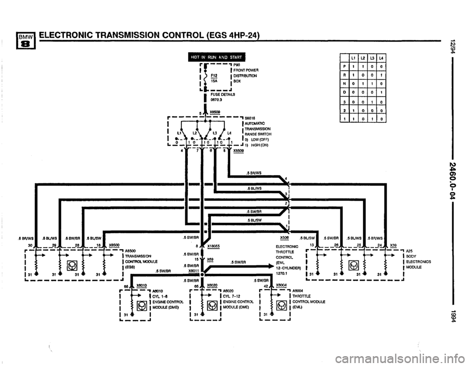 BMW 850csi 1994 E31 Electrical Troubleshooting Manual 