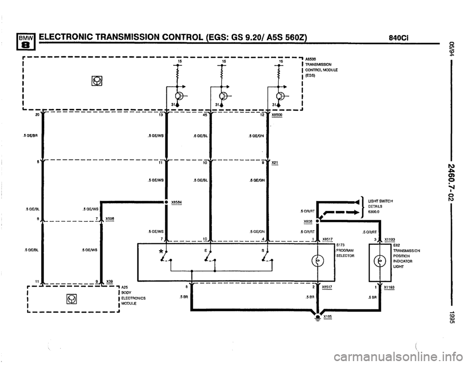 BMW 850csi 1994 E31 Electrical Troubleshooting Manual 