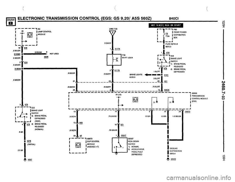 BMW 850csi 1994 E31 Electrical Troubleshooting Manual 
