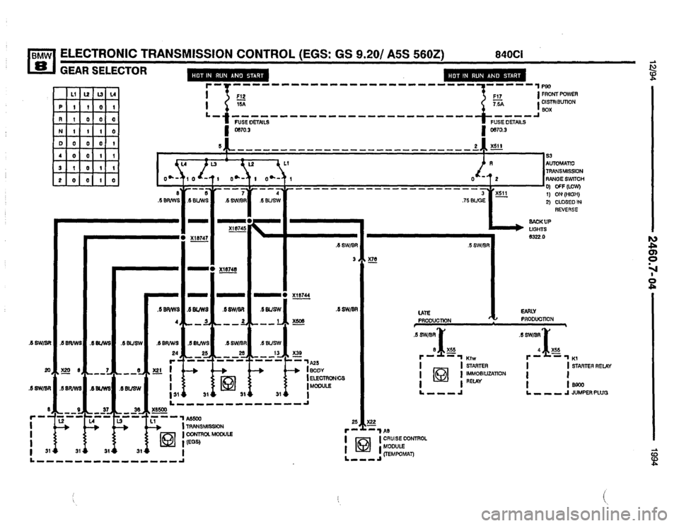 BMW 850csi 1994 E31 Electrical Troubleshooting Manual 